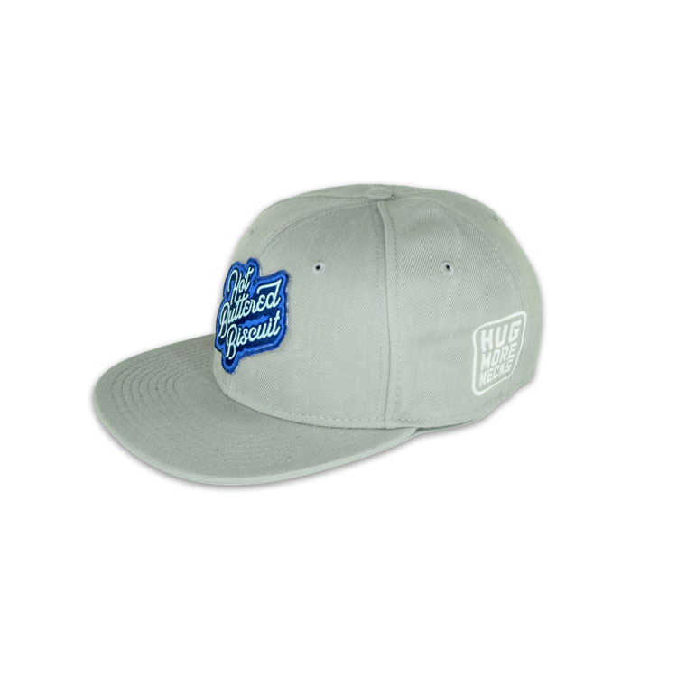 Snapback Hat - Light Gray with Patch