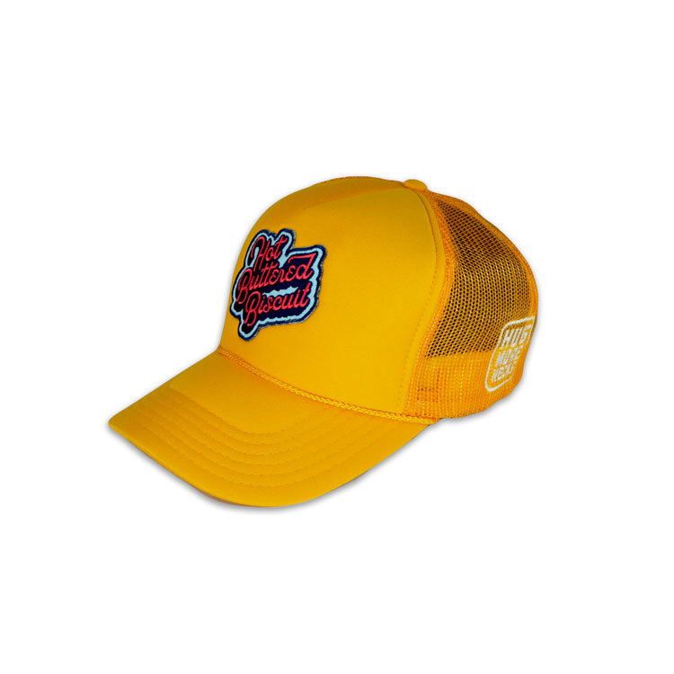 Yellow Trucker Hat with HBB Red Patch