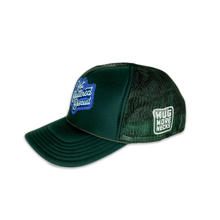 Dark Green Trucker Hat with HBB Blue Patch